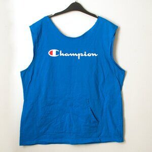 Champion Blue Tank Top / DIY ROUGHLY HAND CUT / Equivalent of Size XL